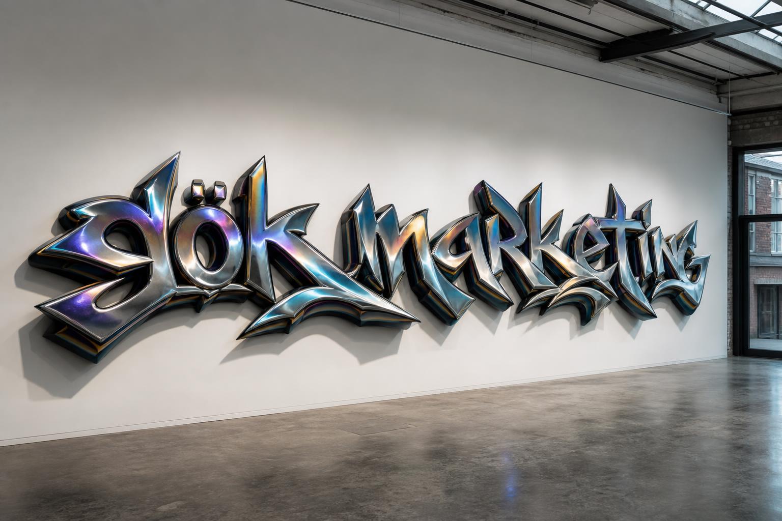 KI-Konzeptvisualisierung: Wildstyle · Alien mit Beispielmotiv »gök marketing« auf einem Zugwaggon